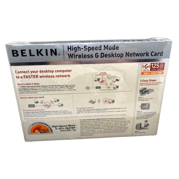 Belkin Wireless G Desktop Network Card NOS Sealed - Picture 3 of 8